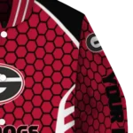 customized-georgia-bulldogs-hexagon-grid-red-varsity-jacket-best-selling.webp