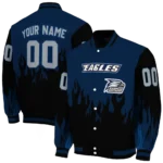 customized georgia southern eagles flame border blue black varsity jacket best selling.webp