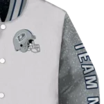 customized-georgia-southern-eagles-speckled-arms-blue-gray-varsity-jacket-best-selling.webp
