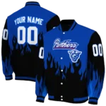 customized georgia state panthers flame border blue black varsity jacket best selling.webp