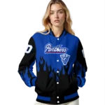 customized georgia state panthers flame border blue black varsity jacket best selling.webp