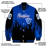 customized georgia state panthers flame border blue black varsity jacket best selling.webp