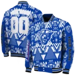 customized georgia state panthers pyramid shapes blue varsity jacket best selling.webp