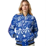 customized georgia state panthers pyramid shapes blue varsity jacket best selling.webp