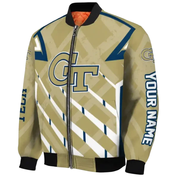customized georgia tech yellow jackets chevron angles gold bomber jacket best selling