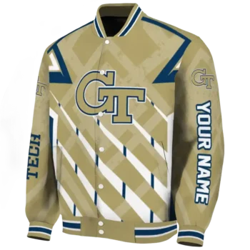 customized georgia tech yellow jackets chevron angles gold varsity jacket best selling.webp