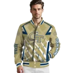 customized georgia tech yellow jackets chevron angles gold varsity jacket best selling.webp