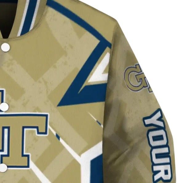 customized georgia tech yellow jackets chevron angles gold varsity jacket premium grade.webp