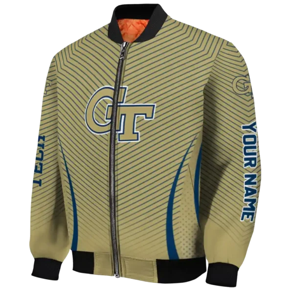 customized georgia tech yellow jackets chevron arrow gold bomber jacket best selling