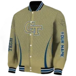 customized georgia tech yellow jackets chevron arrow gold varsity jacket best selling.webp