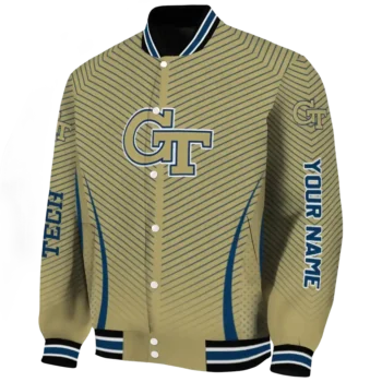 customized georgia tech yellow jackets chevron arrow gold varsity jacket best selling.webp