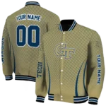 customized georgia tech yellow jackets chevron arrow gold varsity jacket best selling.webp