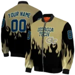 customized-georgia-tech-yellow-jackets-flame-border-gold-black-bomber-jacket-best-selling.webp