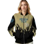 customized-georgia-tech-yellow-jackets-flame-border-gold-black-bomber-jacket-best-selling.webp