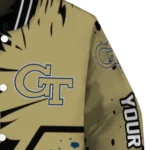 customized georgia tech yellow jackets hexagon cluster gold black varsity jacket best selling.webp