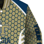 customized georgia tech yellow jackets hexagon grid gold varsity jacket best selling.webp
