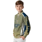 customized georgia tech yellow jackets hexagon grid gold varsity jacket best selling.webp