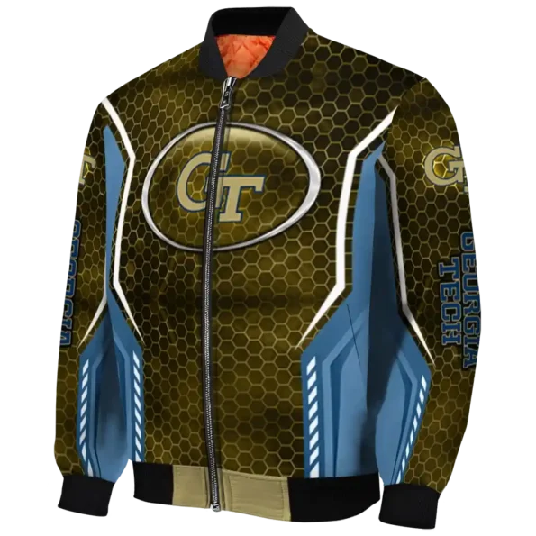 customized georgia tech yellow jackets power plate gold bomber jacket best selling