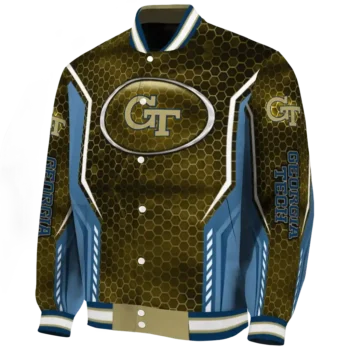 customized georgia tech yellow jackets power plate gold varsity jacket best selling.webp