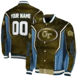 customized georgia tech yellow jackets power plate gold varsity jacket best selling.webp