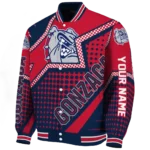 customized gonzaga bulldogs star burst blue varsity jacket best selling.webp