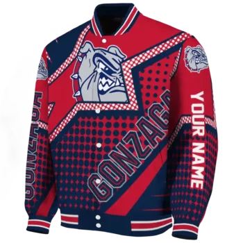 customized gonzaga bulldogs star burst blue varsity jacket best selling.webp
