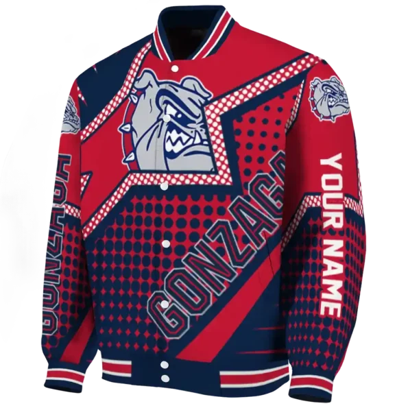 customized gonzaga bulldogs star burst blue varsity jacket best selling.webp