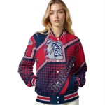 customized gonzaga bulldogs star burst blue varsity jacket best selling.webp