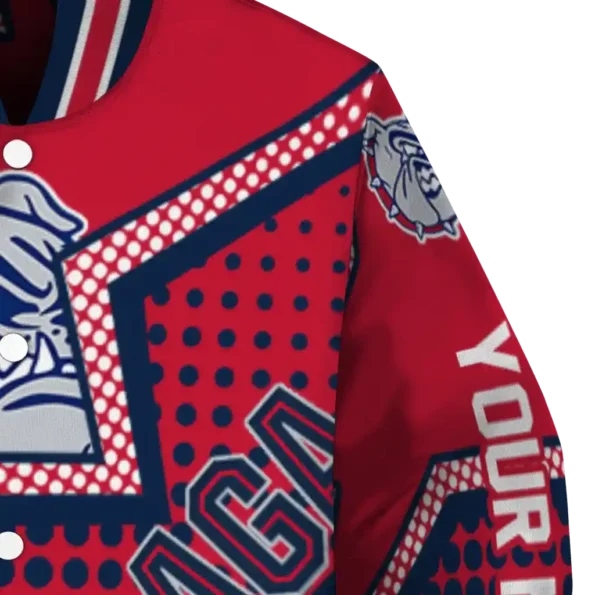 customized gonzaga bulldogs star burst blue varsity jacket premium grade.webp