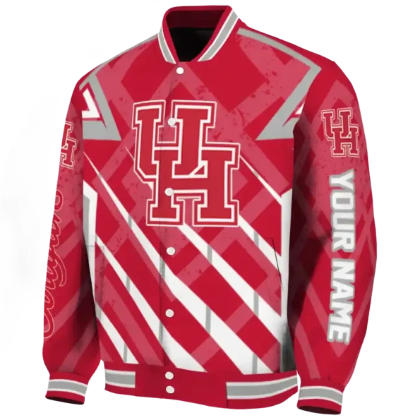 customized houston cougars chevron angles red varsity jacket best selling.webp