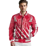 customized houston cougars chevron angles red varsity jacket best selling.webp