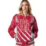 customized houston cougars chevron angles red varsity jacket best selling.webp