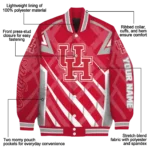 customized houston cougars chevron angles red varsity jacket best selling.webp