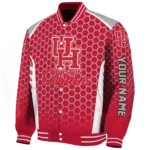 customized houston cougars hexagon grid red varsity jacket best selling.webp
