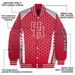 customized houston cougars hexagon grid red varsity jacket best selling.webp