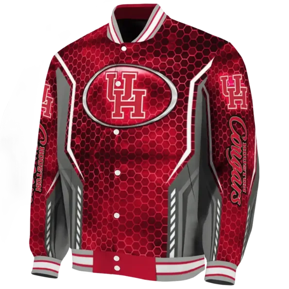 customized houston cougars power plate red varsity jacket best selling