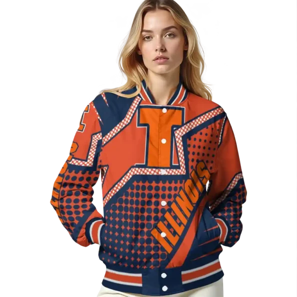 customized illinois fighting illini star burst blue varsity jacket latest model.webp