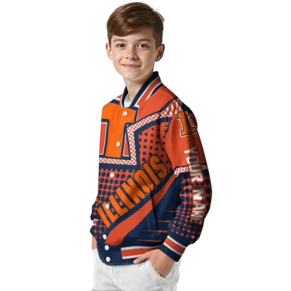 customized illinois fighting illini star burst blue varsity jacket trendy.webp