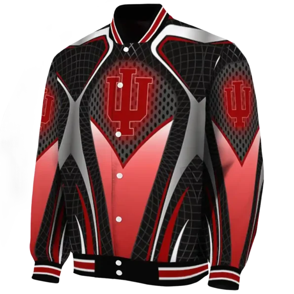 customized indiana hoosiers mesh chest cream black varsity jacket best selling
