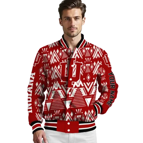 customized indiana hoosiers pyramid shapes red varsity jacket high quality.webp