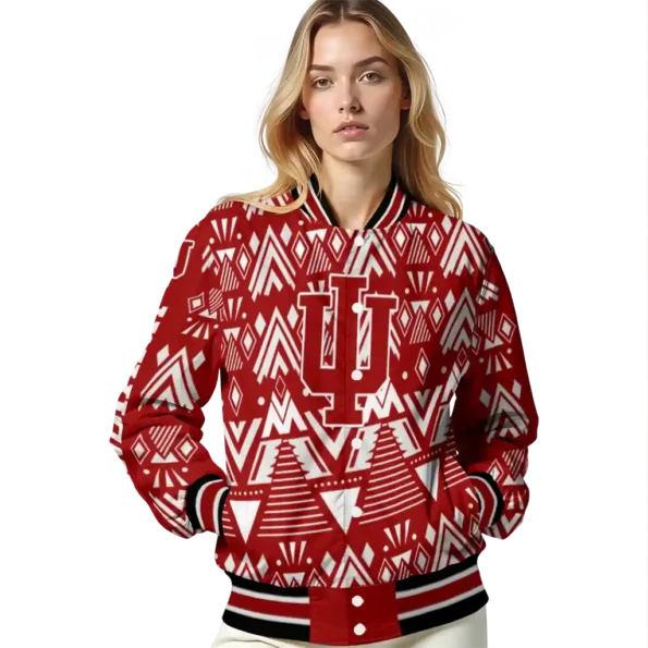customized indiana hoosiers pyramid shapes red varsity jacket latest model.webp