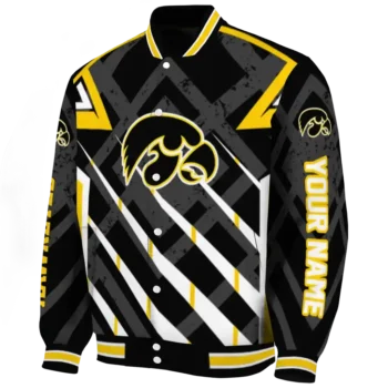 customized iowa hawkeyes chevron angles black varsity jacket best selling.webp