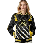 customized iowa hawkeyes chevron angles black varsity jacket best selling.webp