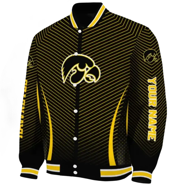 customized iowa hawkeyes chevron arrow black varsity jacket best selling
