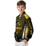 customized iowa hawkeyes hexagon grid black varsity jacket best selling.webp