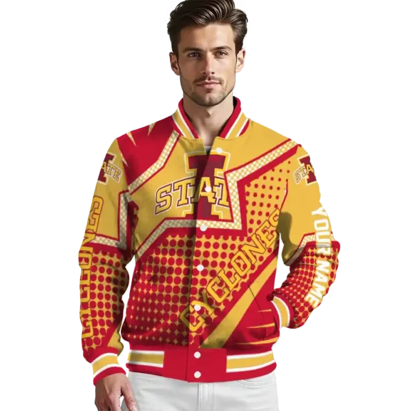 customized iowa state cyclones star burst red varsity jacket high quality.webp