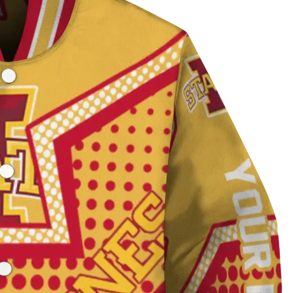 customized iowa state cyclones star burst red varsity jacket premium grade.webp