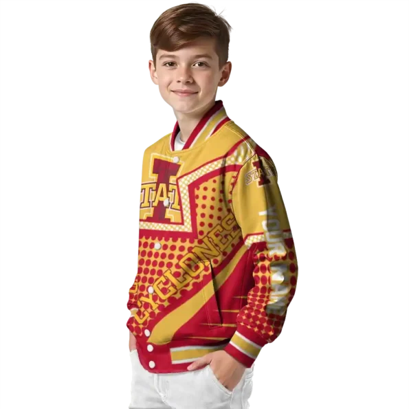 customized iowa state cyclones star burst red varsity jacket trendy.webp