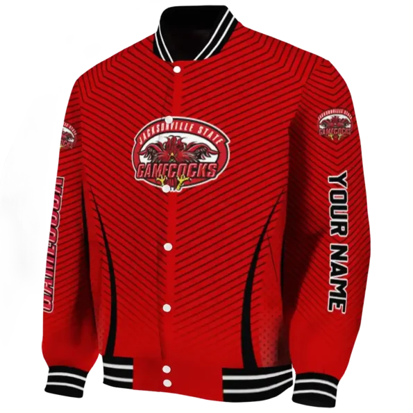 customized jacksonville state gamecocks chevron arrow red varsity jacket best selling