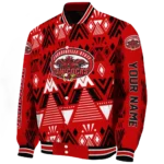 customized jacksonville state gamecocks pyramid shapes red varsity jacket best selling.webp